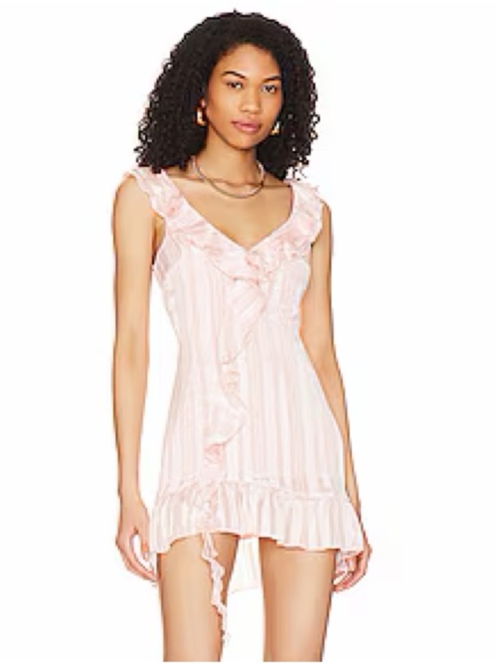 Revolve Selina Ruffle Mini Dress in Light Pink